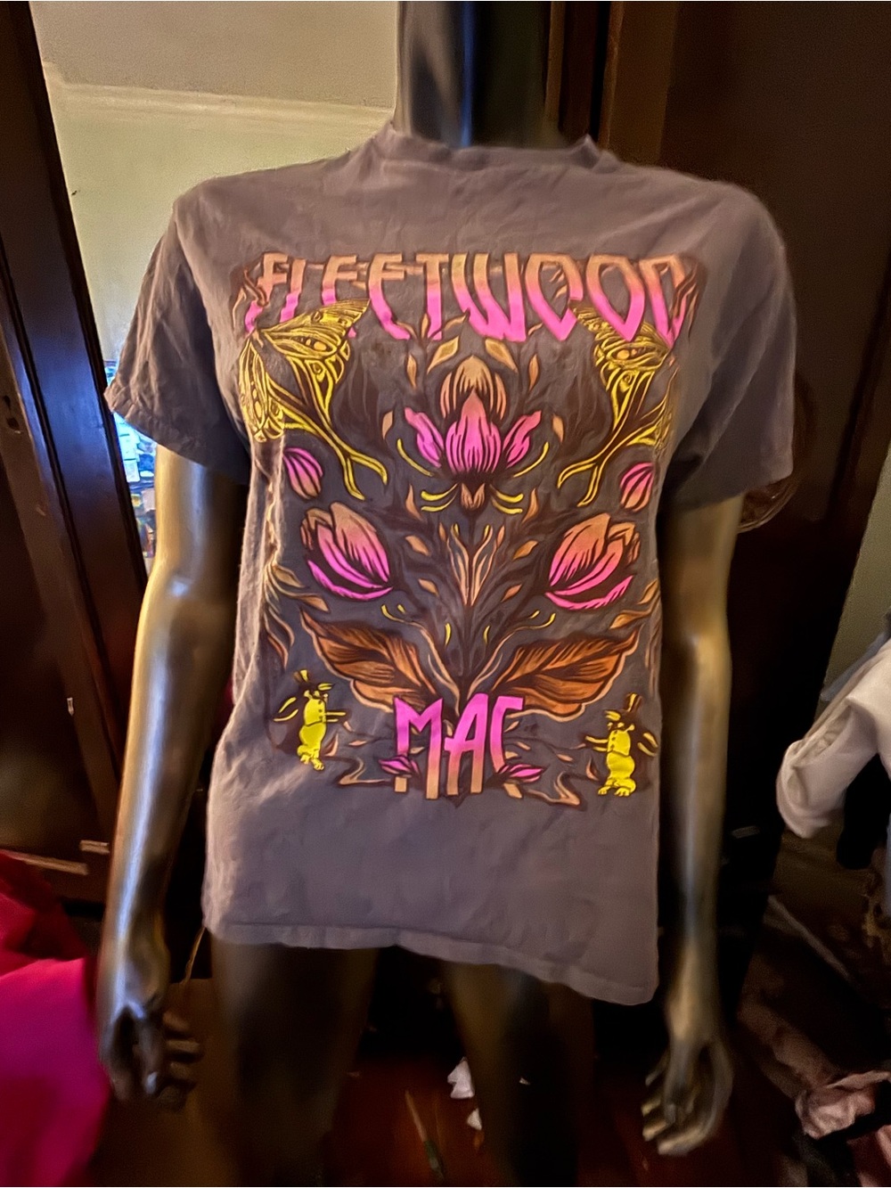Fleetwood Mac Women’s Short Sleeve Graphic Tee - Purple Floral
